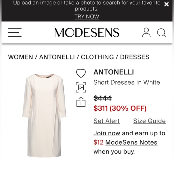 Italian Designer Antonelli Firenze Bateau Neckline Knee-Length Dress New w/ Tags - Picture 10 of 11